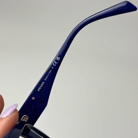 Prada Blue Bold Rectangular Glasses - Picture 5 of 13